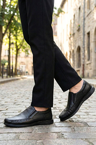Ekonomik Ayakkabı Men's Black Daily Comfort Loafer Shoes – Non-Slip Sole, Per...