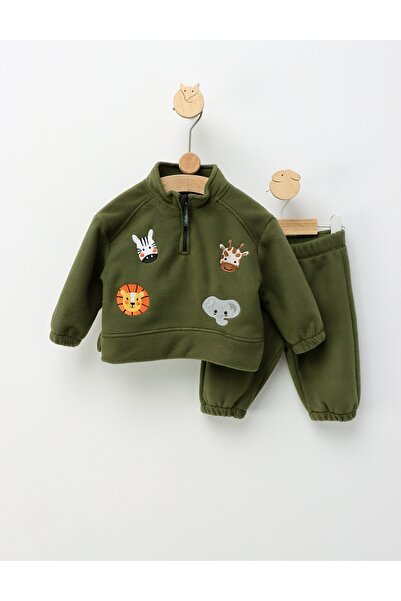 MiniKids Thick animal Fleece set, green