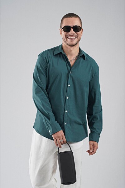 king brich Regular Fit Molded Flexible 100% Cotton Men's Plain Shirt