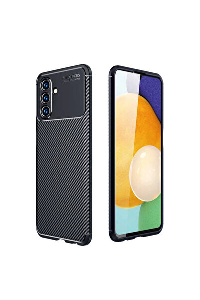 eco port حافظة سامسونج جالاكسي A36 ذات غطاء كربوني بتركيز تلقائي - أسود