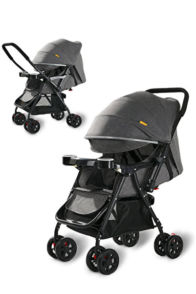 GOG Two-Way Baby Stroller, One-Click Fold, Lightweight, Large Canopy, Tray & ...