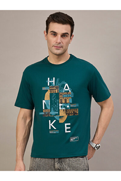 REPRISE By Styli Green Printed Boxy T-Shirt