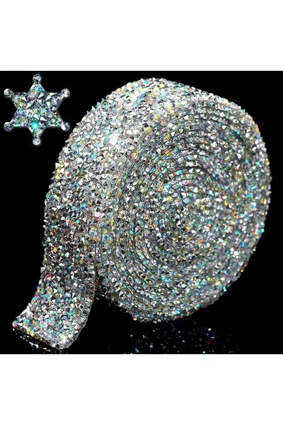 Arabest 8 Rolls Rhinestone Ribbons,Bling Crystal Diamond Ribbon Roll,Sticker ...