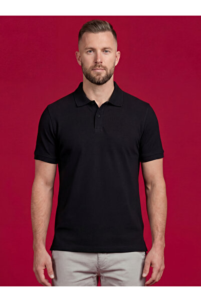 Clans & Hans By Styli Men Black Short Sleeve Cotton Polo