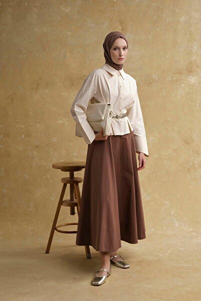 Armine Korsajlı Etek Camel