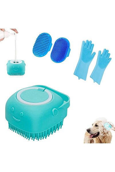 Arabest فرشاة استحمام للكلاب مكونة من 3 قطع مع زوج واحد من قفازات الاستحمام، ...