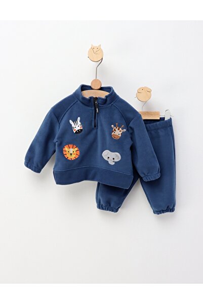 MiniKids Σετ από χοντρό Φλις ζώων, μπλε