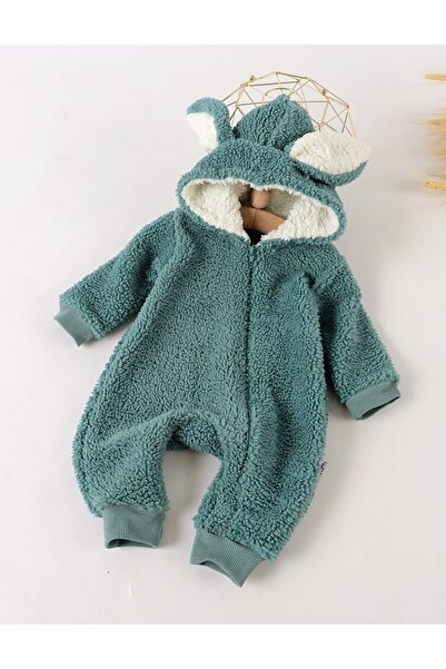 MiniKids Zurly rabbit cocolino jumpsuit, green