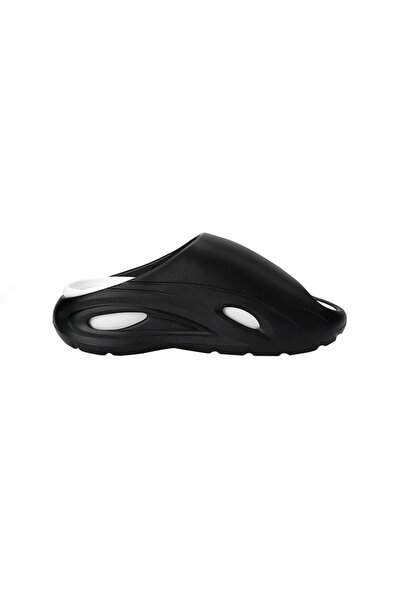 Patrick By Styli Black Cut-Out Pattern Sandals