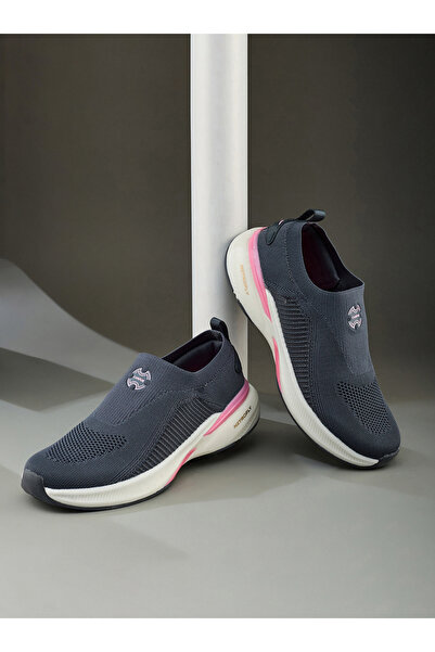 Campus Grey Textured Slip-On Shoes