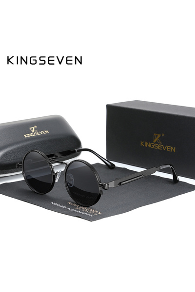Choice1 Black-Gray KINGSEVEN High Quality Gothic Steampunk Sunglasses Polariz...