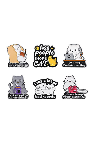 Choice23 مجموعة 3 دبابيس مينا على شكل حيوانات للصحة النفسية: ابتعد، أنا انطوا...