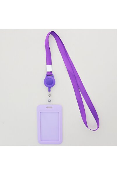 Choice5 PURPLE Pure Color Retractable Badge Reel Retractable Teacher Lanyard ...