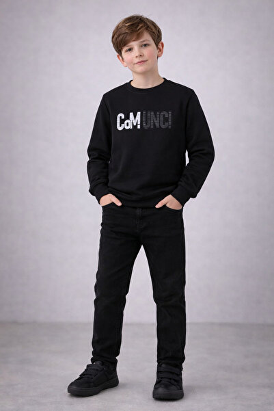 GMG Baby Boys' Black Printed Sweatshirt
