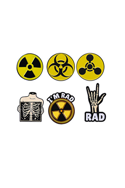 Choice4 AN056 تحذير من خطر الإشعاع، دبابيس مينا مطلية، يد هيكل عظمي مخصصة، أن...