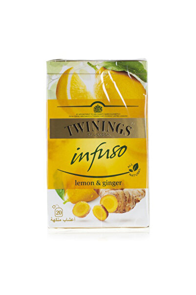 Twinings أكياس شاي الأعشاب بنكهة الليمون الحمضي والزنجبيل الدافئ من إنفوسو (2...