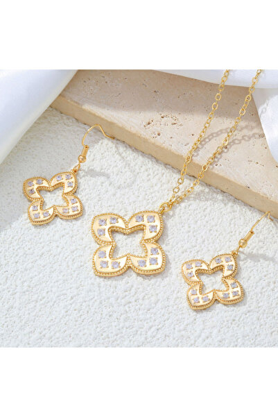 Choice Gold-color New Trendy Italian Style Lucky Clover Necklace Earrings for...