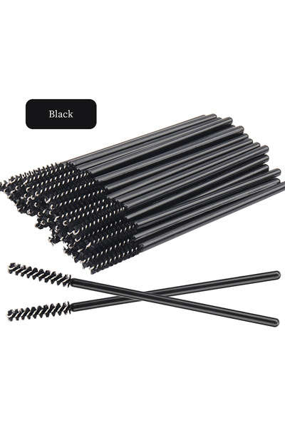 Choice3 50 قطعة فرشاة رموش سوداء للاستخدام مرة واحدة، مشط حواجب كريستالي، عصا...