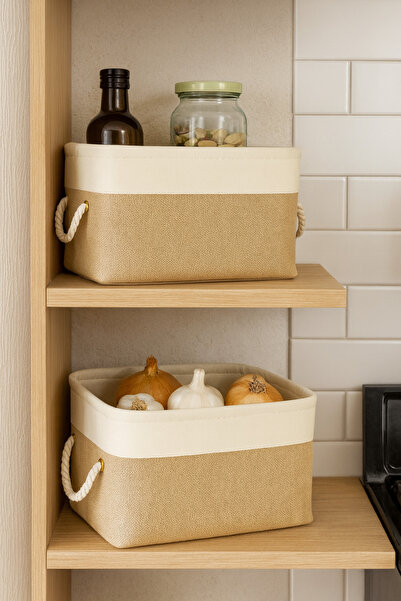 homyjr's 2-Piece Large Size Jute Closet Laundry Children's Room Toy Organizer...