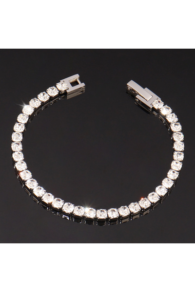 Choice4 B1131 316L 4mm Stainless Steel Bracelet For Women Men's Hip Hop Tenni...