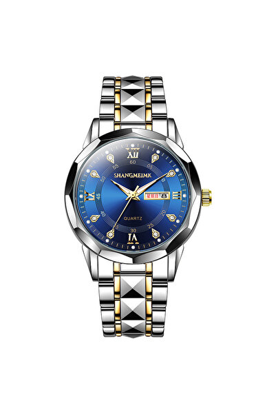 choice2 blue Men's Quartz Watch, Strap Case and Gemstone Calendar - Fashionab...