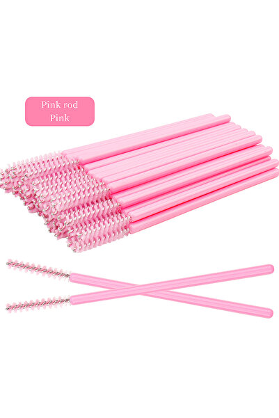 choice2 50pcs Pink 50pcs Disposable Eyelash Brush Crystal Eyebrow Comb Eyelas...