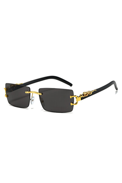 Choice4 Golden Black Fashion Rimless Sunglasses Women Men Cheetah Decoration ...