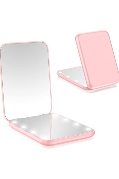 Choice1 Pink Mini LED Makeup Mirror Portable Vanity Mirrors with Light 1X 2X ...