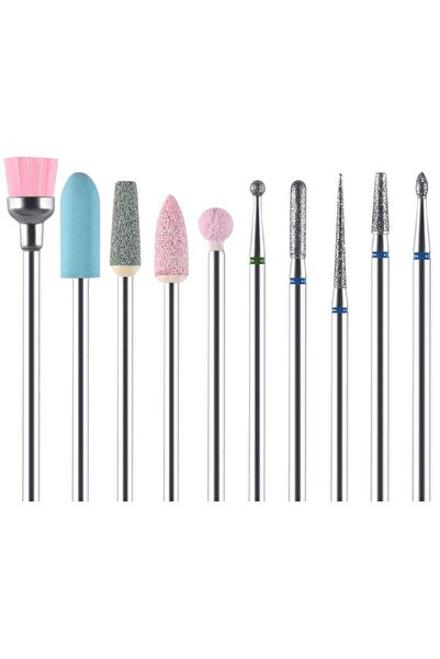 Arabest 10Pcs Nail Drill Bits Set,Professional Nail Cuticle Polishing Bits,Ma...
