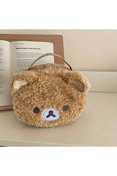 Choice حقيبة مستحضرات تجميل نسائية كبيرة السعة، بتصميم دب كرتوني لطيف، لون كا...