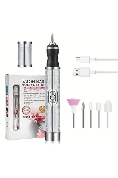 Choice5 مجموعة مبرد أظافر كهربائي أبيض من DUTRIEUX LINMANDA، 4 سرعات، أداة لا...