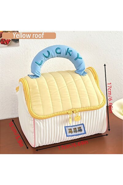 choice2 حقيبة يد صغيرة لطيفة بنقوش كرتونية صفراء، مناسبة للفتيات، ذات سعة كبي...