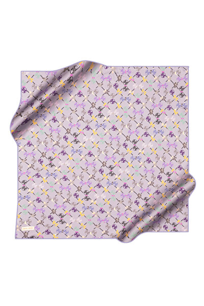 Pierre Cardin Purple 90X90 Silk Crepe Satin Scarf