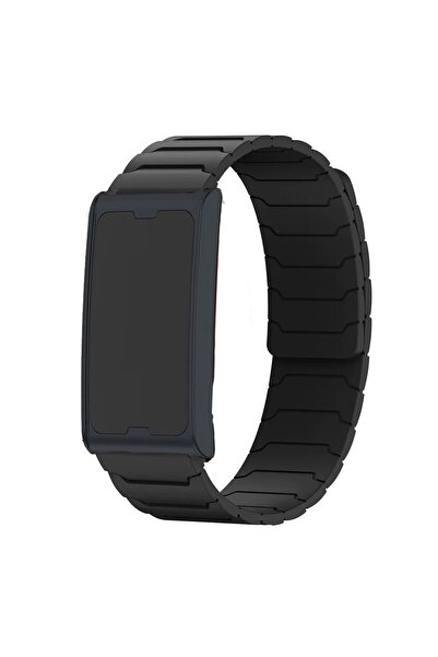 Choice سوار سيليكون مغناطيسي أسود بديل لسوار Amazfit Helio الرياضي مقاس 22 مم