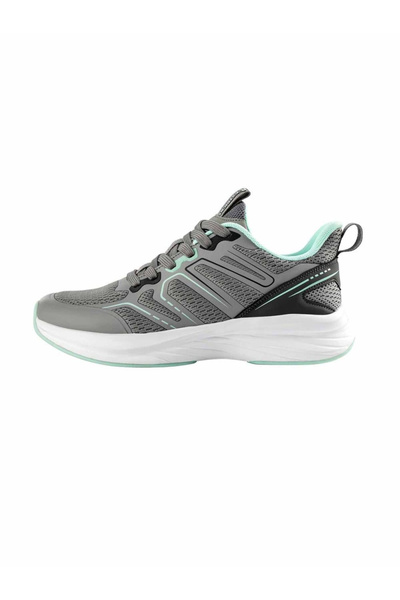 Patrick By Styli Grey Mesh Lace-Up Sneakers