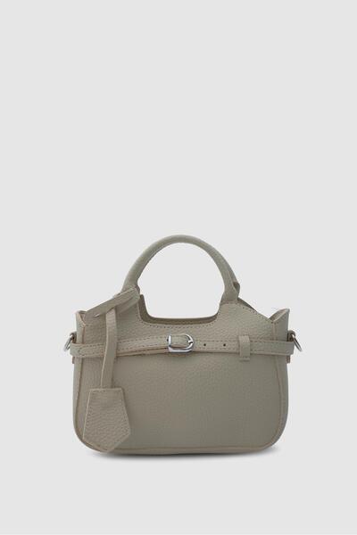 Shule Bags Osa Belt Detailed Crossbody Bag Beige