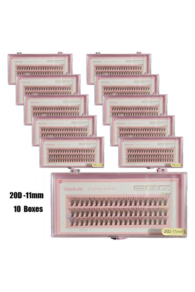 Choice3 10 علب من الرموش الصناعية من المنك الصناعي 20D 0.07 مم، بتجعيد C، طول...