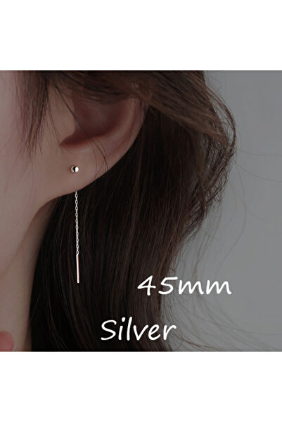 Choice3 silver 45mm Stainless Steel Dangle Earring Geometric Ball Long Tassel...