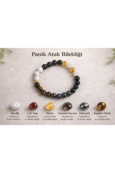 Mina Souvenir 🖤   Panic Attack Natural Stone Bracelet – Balance & Peace Series