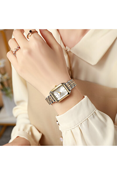 Choice ساعة سيلفر ديلي متعددة الاستخدامات؛ بسيطة وأنيقة، بزجاج مستطيل الشكل م...