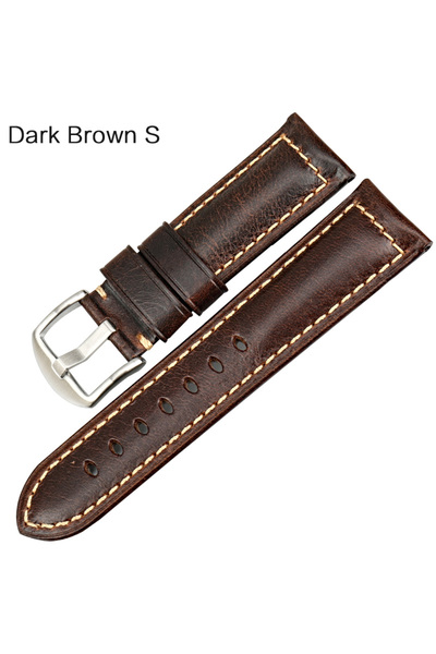 Choice73 20mm Dark Brown S Handmade Watchband Blue 20mm 22mm 24mm With Black ...