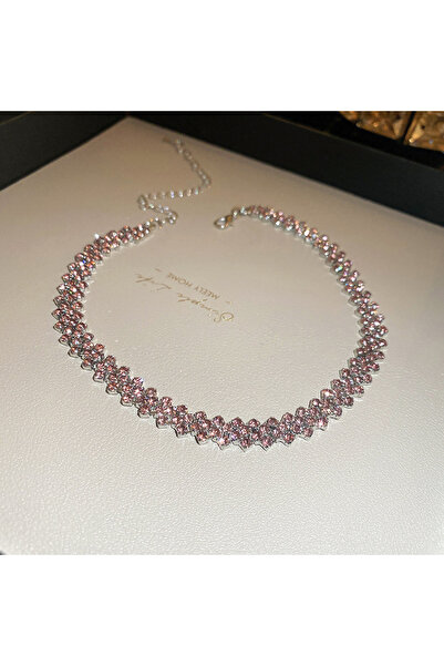 Choice11 light purple Luxury Shiny Full Rhinestone Choker Necklace for Women ...