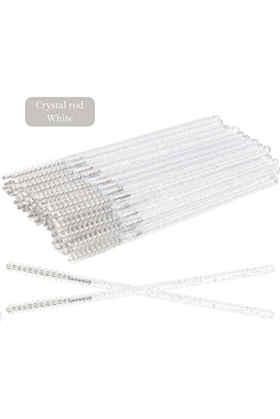 Choice1 50pcs crystal white 50pcs Disposable Eyelash Brush Crystal Eyebrow Co...