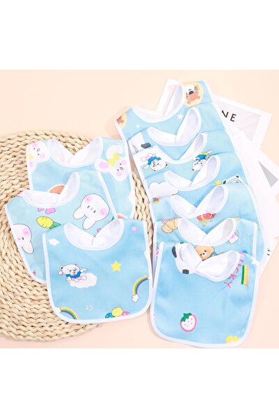 choice2 blue Random 5pcs Baby Cartoon Snap Waterproof Bib Super Soft Baby Bib...