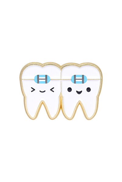 Choice1 QHXZ3037 دبابيس طبية مضحكة على شكل أسنان، دبابيس مخصصة حمراء للعناية ...