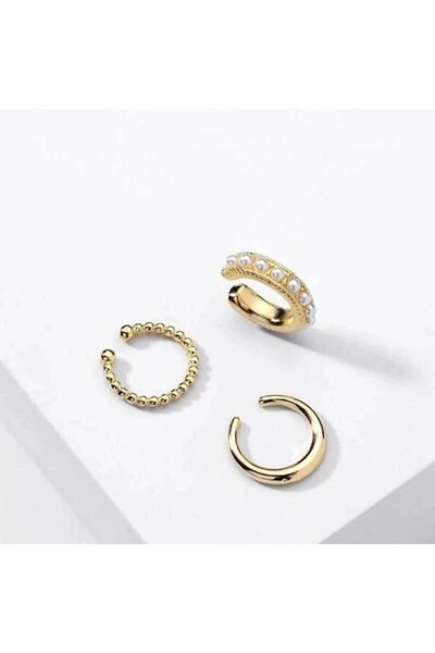 Choice5 sku3 3 PCS Small Pearl Clip-On Earrings Shiny CZ Stone Classic Silver...