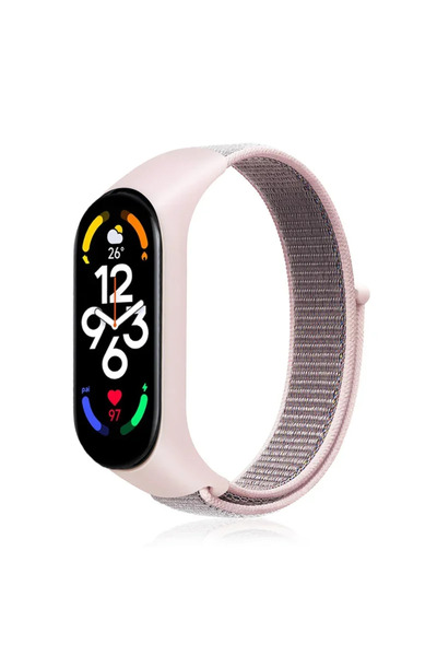 Choice47 سوار نايلون لساعة Mi Band 4 باللون الوردي الرملي، وسوار رياضي لساعة ...