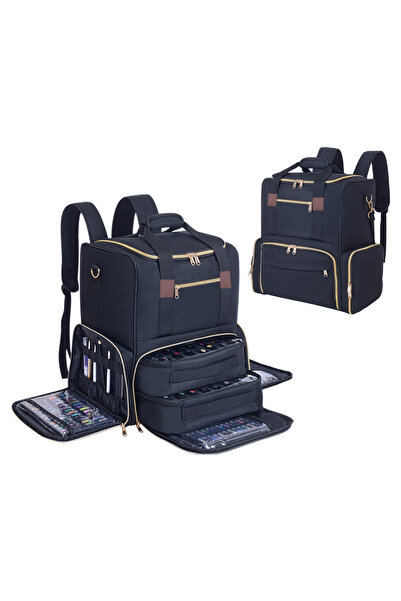 choice2 Black UOZL Nail Polish Organizer Backpack Holds 80 Bottles and a Nail...