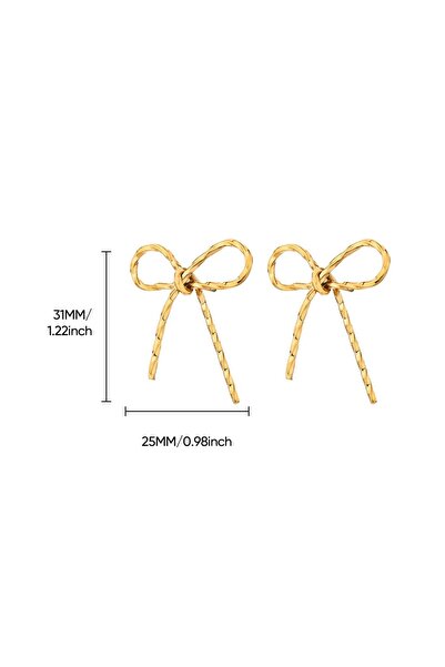 Choice7 E5408G Vintage Bowknot Stainless Steel Earrings For Women Elegant Jew...