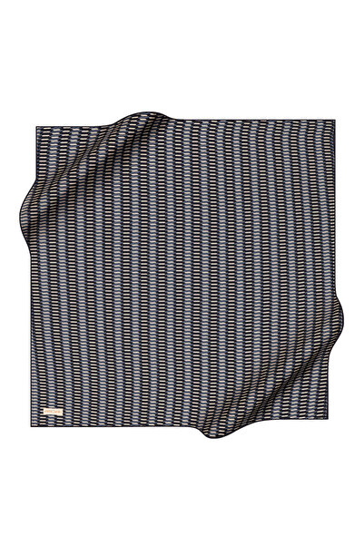 Pierre Cardin Navy Blue 90X90 Silk Crepe Satin Scarf